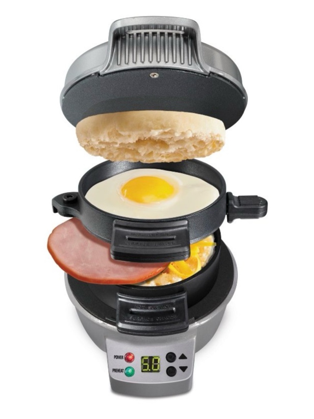 Hamilton Beach Breakfast Sandwich Maker - Silver Compact Cooker